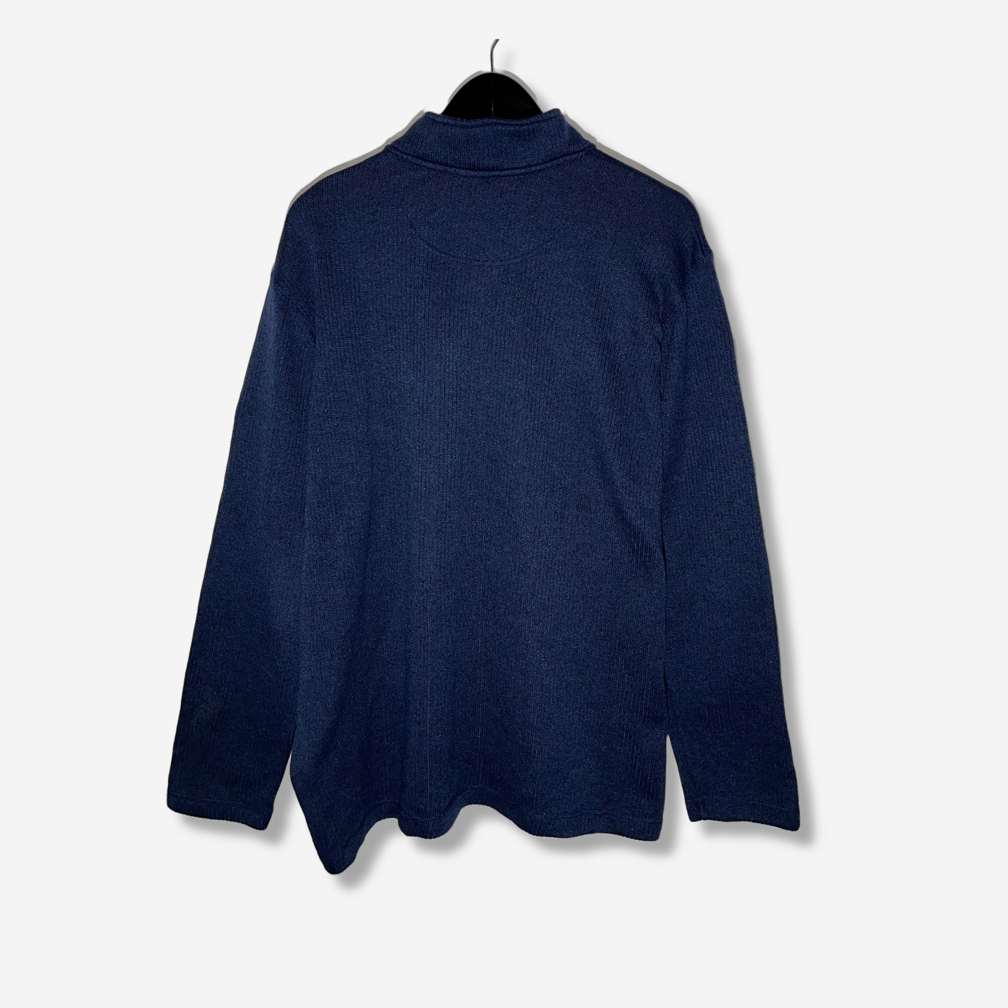 Stickad collegetröja med half-zip (XXL)