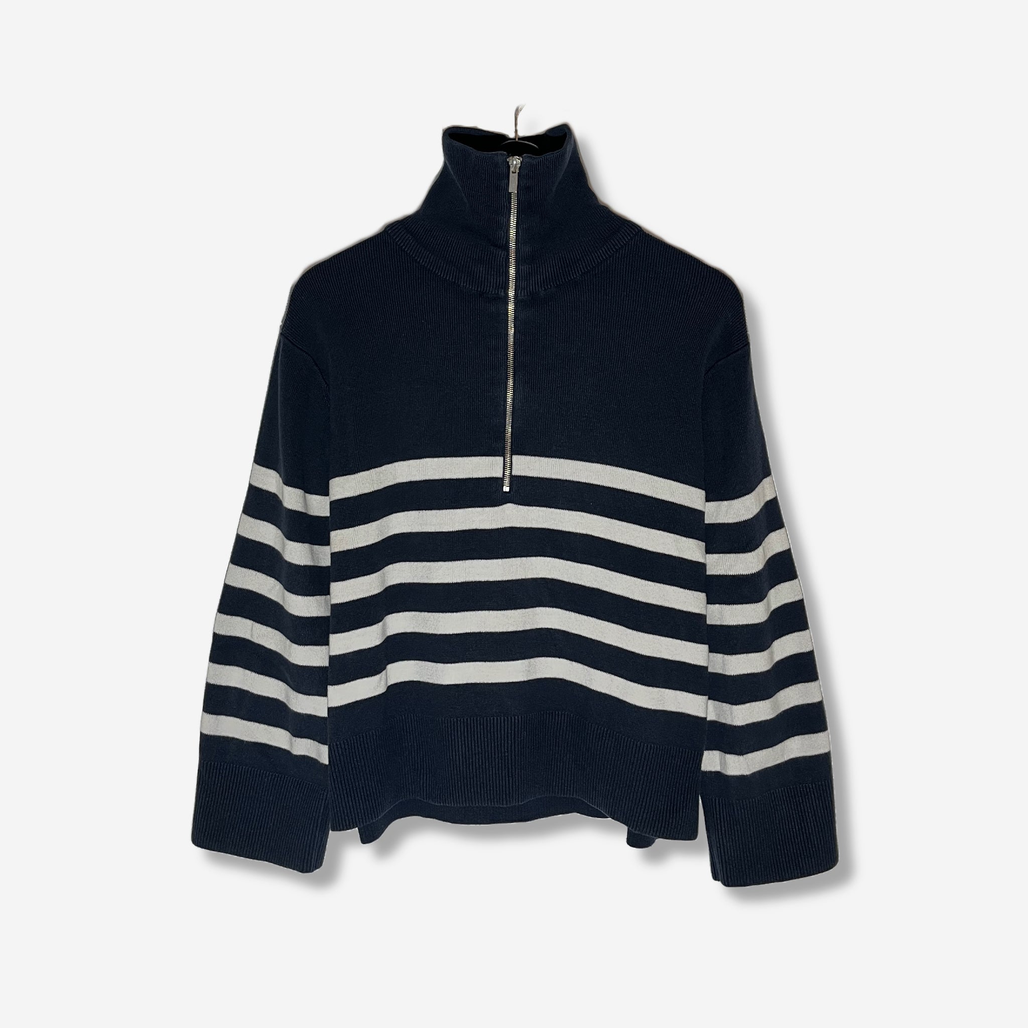 Stickad tröja med half-zip (M) - Evinto