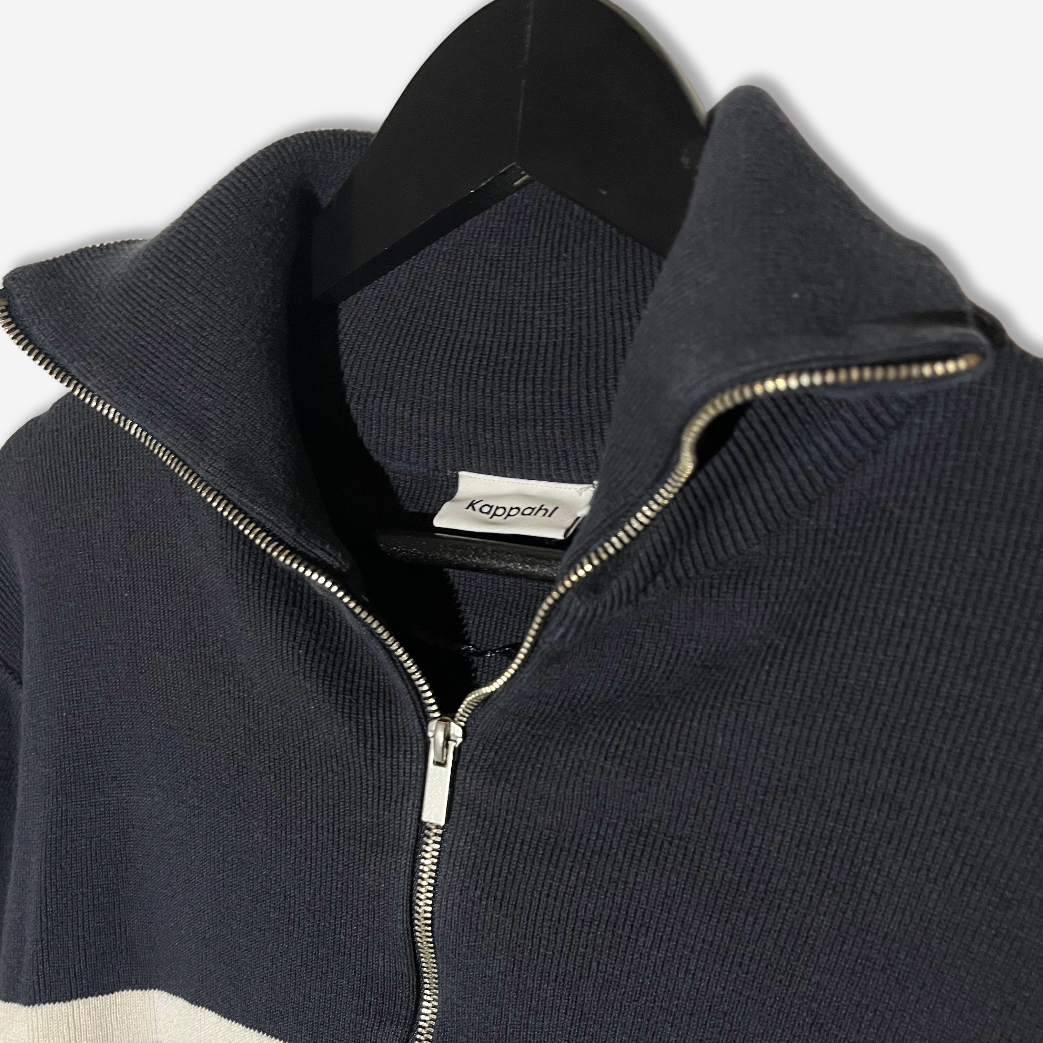 Stickad tröja med half-zip (M) - Evinto