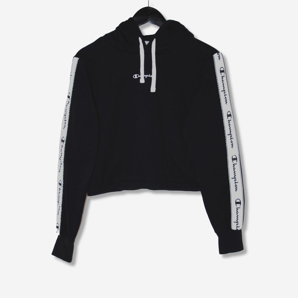 Svart Hoodie med stripe (M) - Evinto