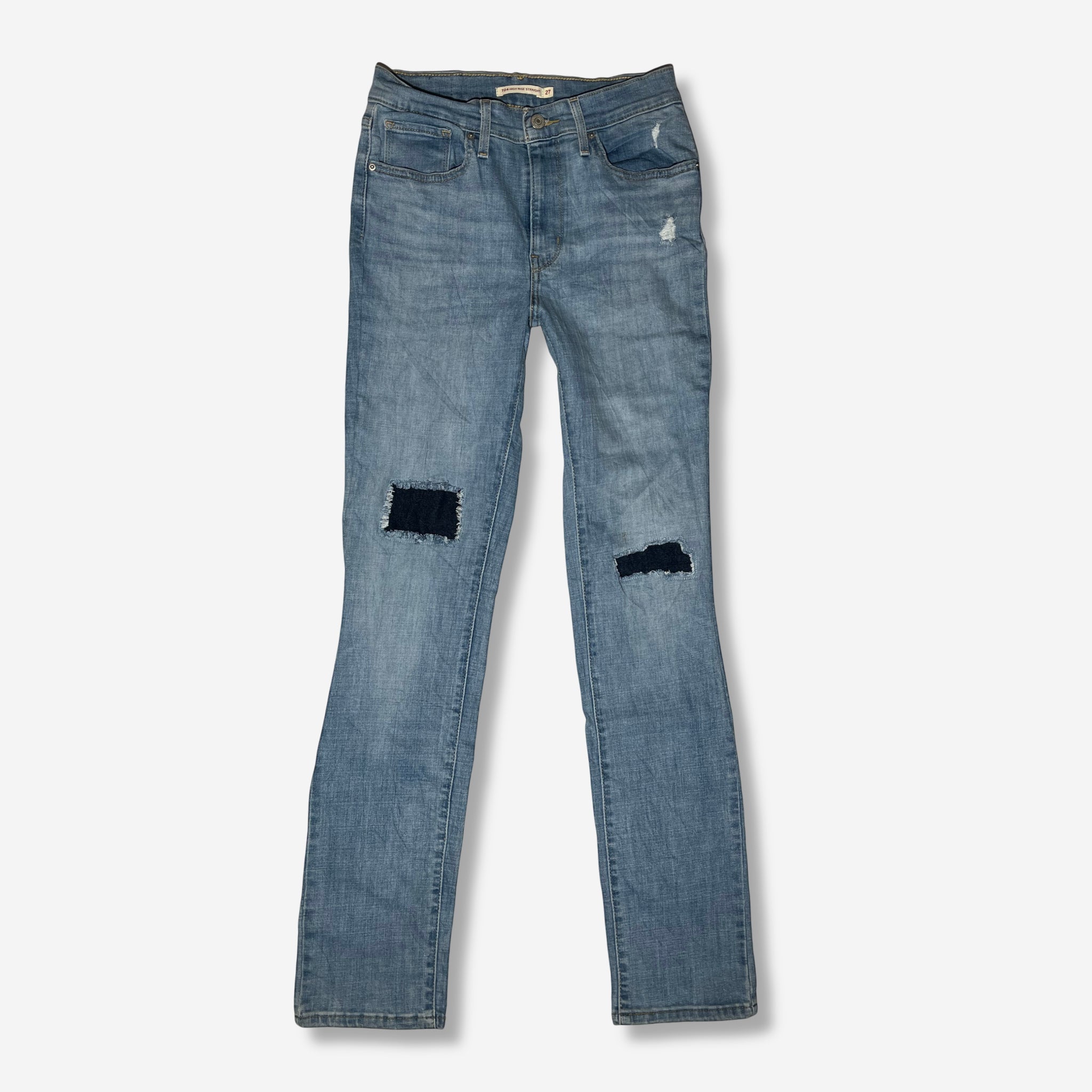 724' High Rise Straight Jeans (W27 x L32) - Evinto
