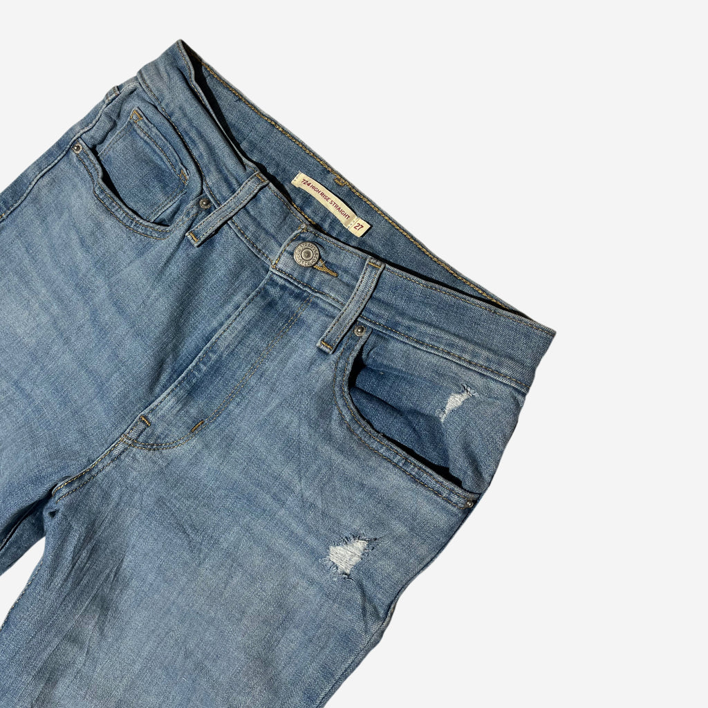 724' High Rise Straight Jeans (W27 x L32) - Evinto