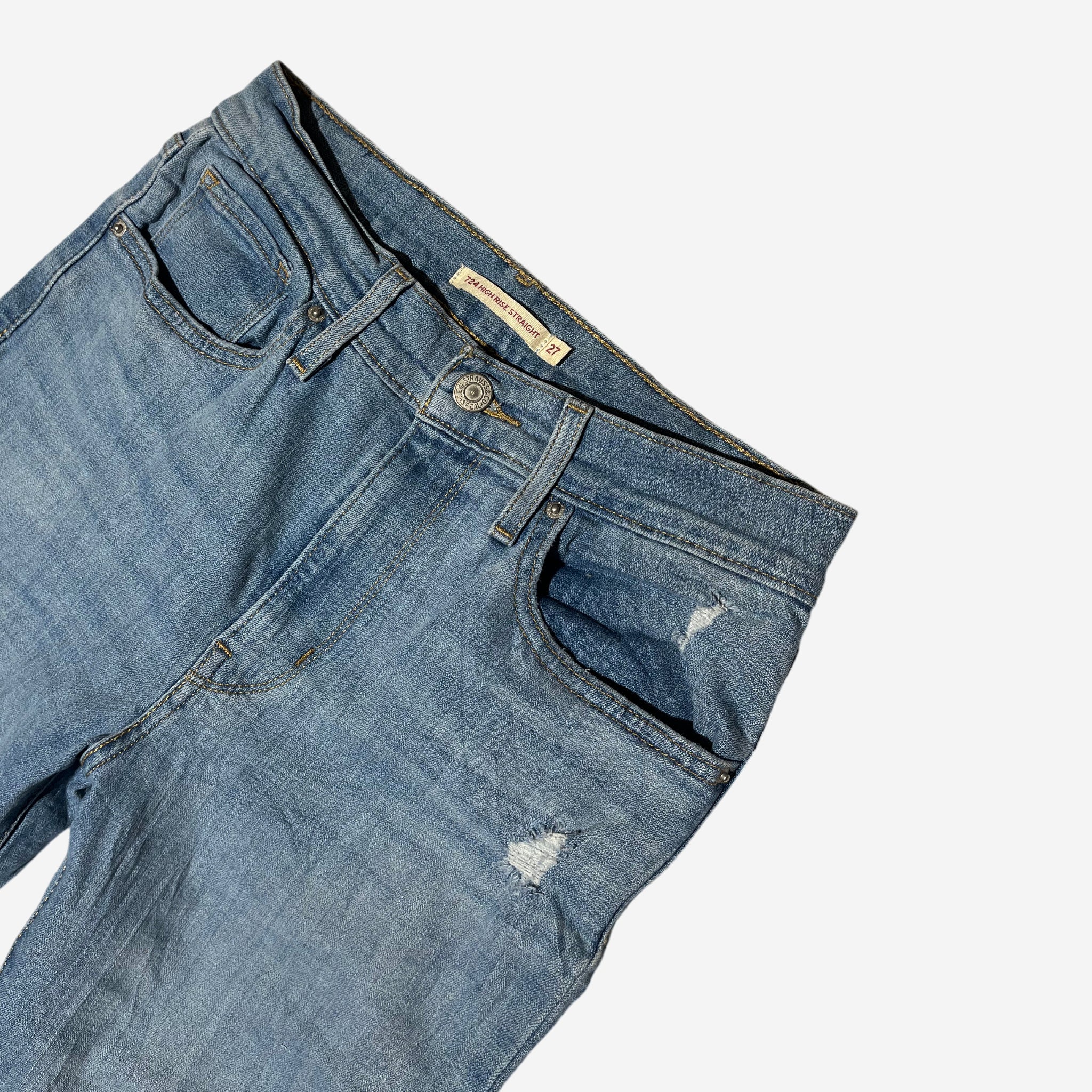724' High Rise Straight Jeans (W27 x L32) - Evinto